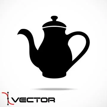 Vector Teapot Icon on White Background Stock Illustration