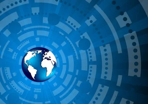 Vector tech background in blue color Illustrazione stock