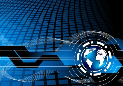 Vector tech background with globe 스톡 일러스트