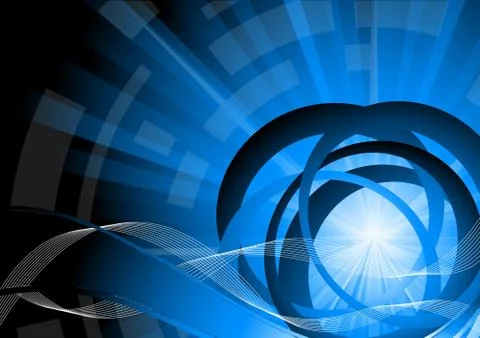 Vector tech blue background Illustrazione stock