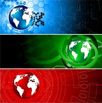 Vector tech colorful banners Stock Illustration