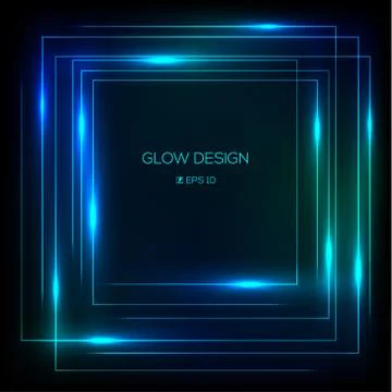 Vector tech design glowing frame Stock Illustration