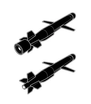 Vector tech draw illustration of cruise missile Stock Illustration