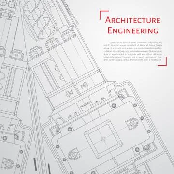 Vector technical blueprint of  mechanism Stock Illustration