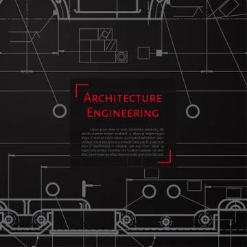 Vector technical blueprint of mechanism Stock Illustration