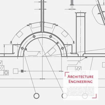 Vector technical blueprint of mechanism Stock Illustration