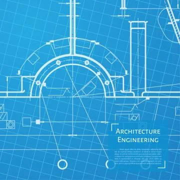 Vector technical blueprint of mechanism Stock Illustration