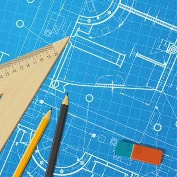 Vector technical blueprint of mechanism Stock Illustration