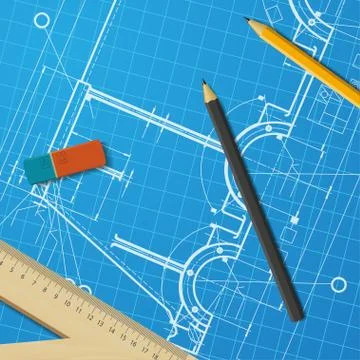 Vector technical blueprint of mechanism Stock Illustration