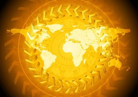 Vector technical design with world map. Eps 10 Vector technical design wit... Stock Photos