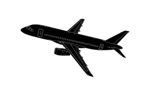 Vector technical draw of modern russian airliner Stock Illustration