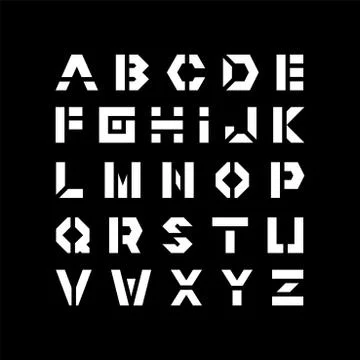 Vector techno font - modern futuristic design. Creative english alphabet. Bold Stock Illustration