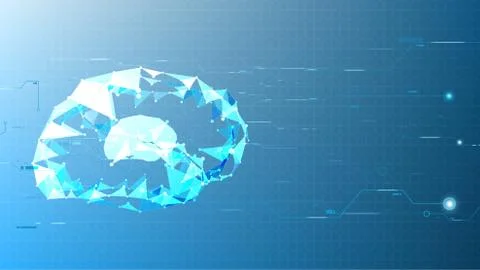 Vector technological abstract brain electronic background Stock Illustration