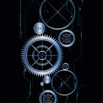 Vector technological electrical gear background Stock Illustration