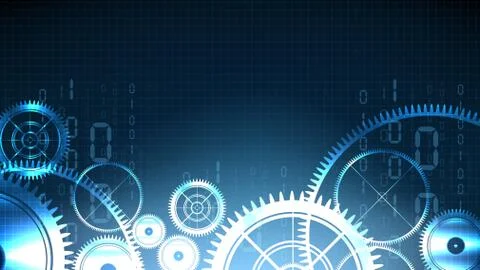 Vector technological gear modern light effect background Stock Illustration