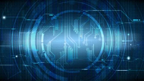 Vector technological hud interface circuit background Stock Illustration