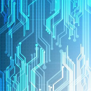 Vector technological illuminated circuit board background Stock Illustration