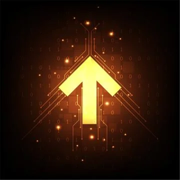 Vector technology in the arrow concept pointing to the top. イラスト素材