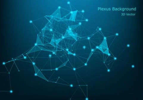 Vector technology background. Plexus effect. Abstract polygonal background wi 스톡 일러스트