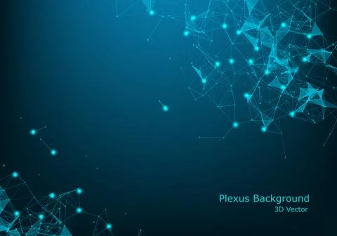 Vector technology background. Plexus effect. Abstract polygonal background wi Stock Illustration