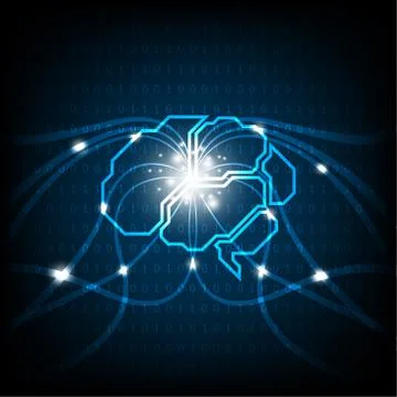 Vector technology brain function. Stock Illustration