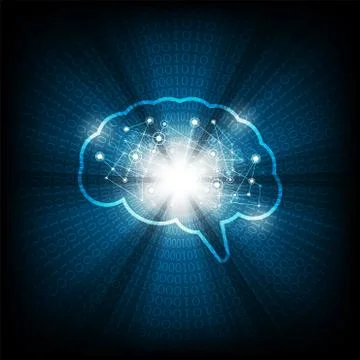 Vector technology brain function. Stock-Illustration