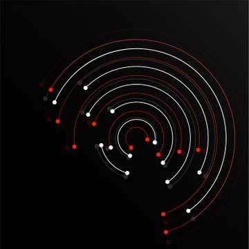 Vector technology connection logo, abstract sign of line and dots Stock Illustration