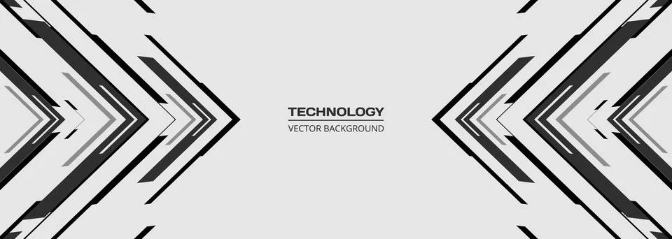 Vector technology futuristic arrows on gray background Stock Illustration