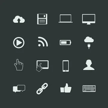 Vector technology icons Illustrazione stock