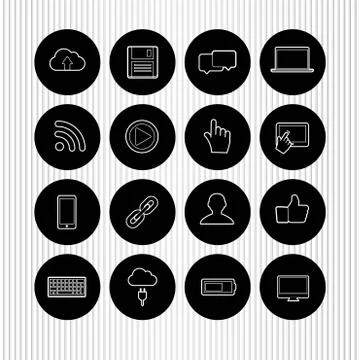 Vector technology icons Illustrazione stock