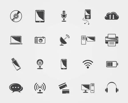 Vector Technology icons Vector Technology icons isolated on a white backgr... Foto stock