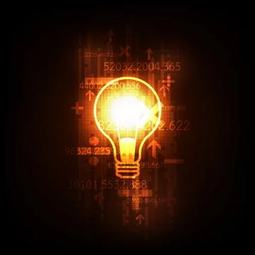 Vector technology in the light bulb concept. Stockillustratie