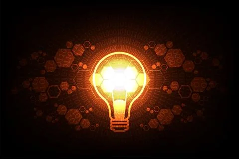 Vector technology light bulb design. Stock-Illustration