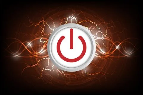 Vector technology power switch. Illustrazione stock