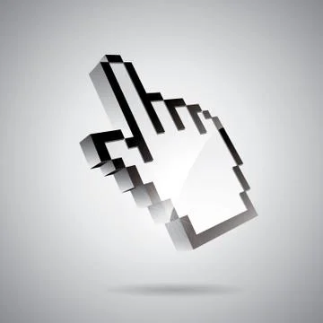 Vector technology styled illustration with shiny had pointer on gray backgrou Stock Illustration