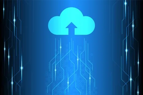 Vector technology to upload the design with the shape of the cloud. Ilustração Stock