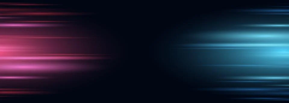 Vector technology wide abstract background with glowing speed and movement light Stock Illustration