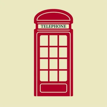 Vector telephone box icon. Eps10 Stock Illustration