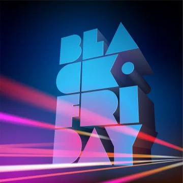 Vector template with 3D text BLACK FRIDAY with long shutter speed Stock Illustration