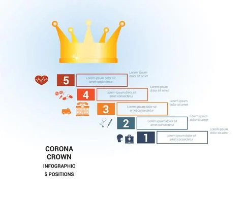 Vector template  for 5 positions. Conceptual medical infographic. Steps with  Stock Illustration