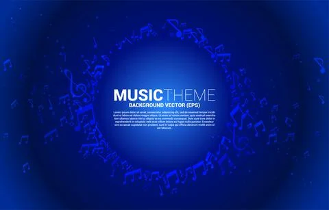 Vector template banner and poster music melody note dancing flow . Concept ba Illustrazione stock