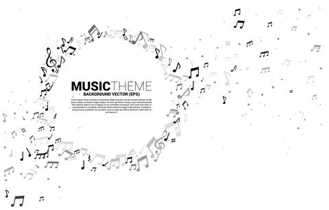 Vector template banner and poster music melody note dancing flow . Concept ba Stock Illustration