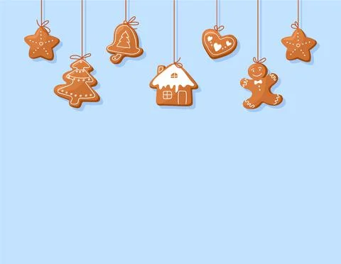 Vector template banner Christmas gingerbread. Christmas elements for winter Illustrazione stock