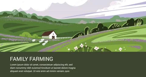 Vector template of a banner or first screen for a landing page with space for Stock Illustration