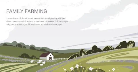 Vector template of a banner or first screen for a landing page with a logo and Stock Illustration