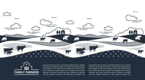 Vector template, banner or first screen for a landing page with place for text Stock Illustration