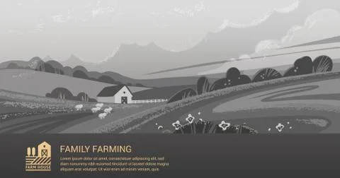 Vector template, banner or first screen for a landing page with a place for text Stock Illustration