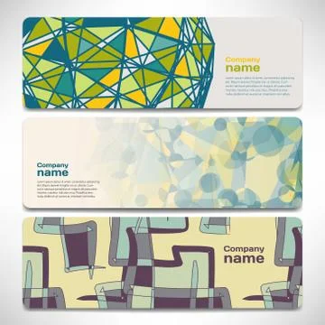 Vector template banners with digital technology and internet abs Stock Illustration