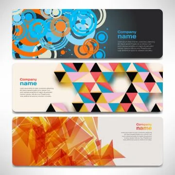 Vector template banners with digital technology and internet abs Stock Illustration