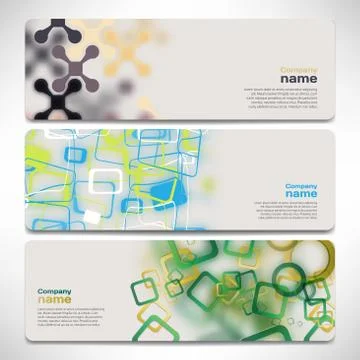 Vector template banners with digital technology and internet abs Stock Illustration